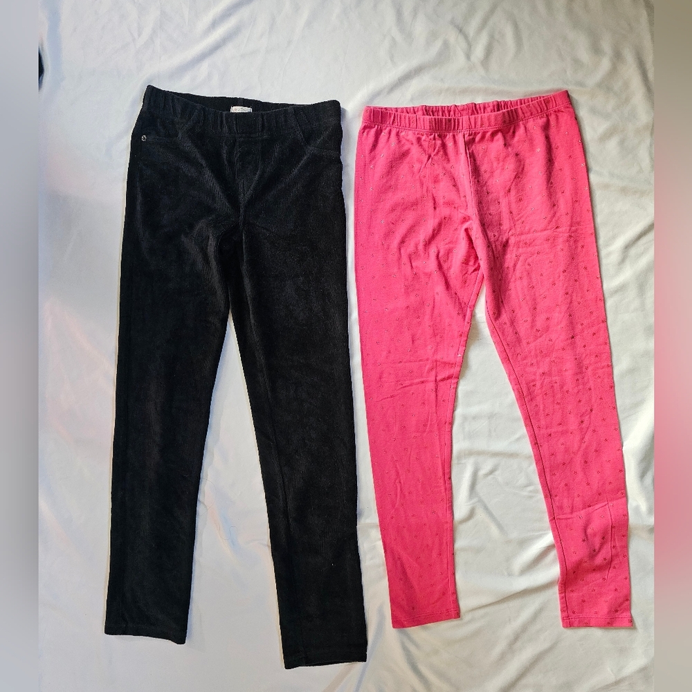 Set Of Two Girls Leggings- Place- Large (10/12)